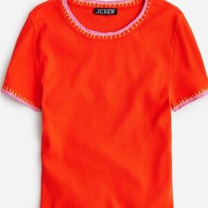 J.Crew Orange Ribbed Knit Top